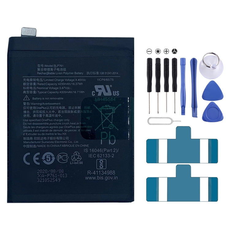 Batteria ai polimeri di litio OnePlus 8 BLP761 da 4320 mAh, For OnePlus 8 Batteria ai polimeri di litio OnePlus 8 BLP761 da 4320 mAh, For OnePlus 8